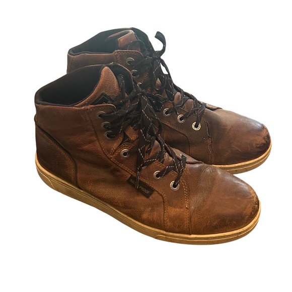 Harley Davidson Waterproof Leather Boots Mens Size 9.5M Brown High Top Sneakers - Picture 1 of 10